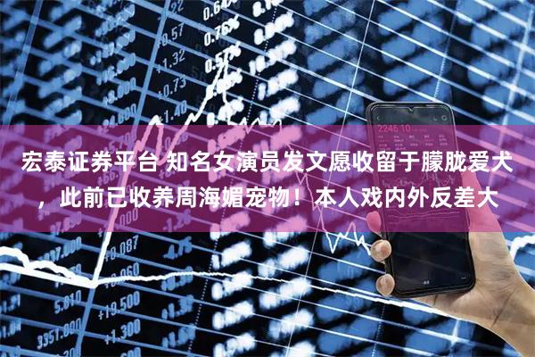 宏泰证券平台 知名女演员发文愿收留于朦胧爱犬，此前已收养周海媚宠物！本人戏内外反差大