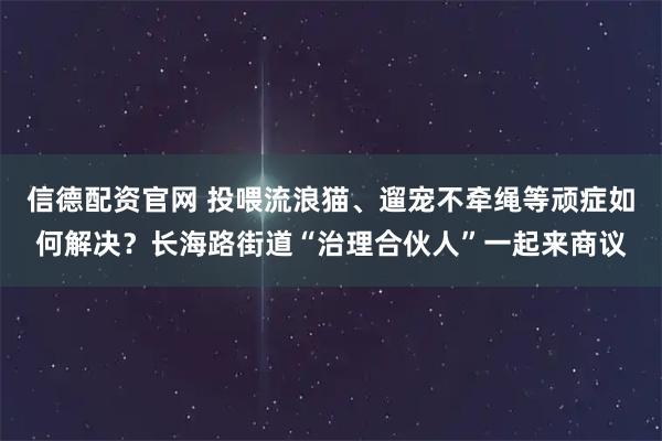 信德配资官网 投喂流浪猫、遛宠不牵绳等顽症如何解决？长海路街道“治理合伙人”一起来商议