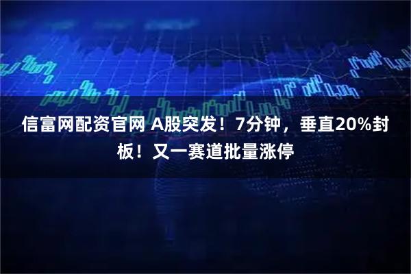 信富网配资官网 A股突发！7分钟，垂直20%封板！又一赛道批量涨停