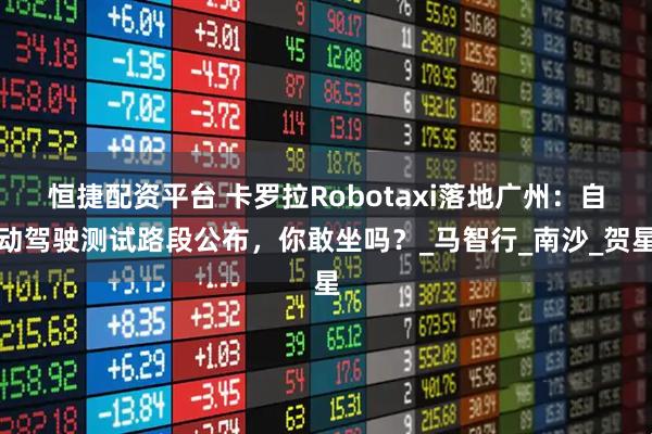恒捷配资平台 卡罗拉Robotaxi落地广州：自动驾驶测试路段公布，你敢坐吗？_马智行_南沙_贺星